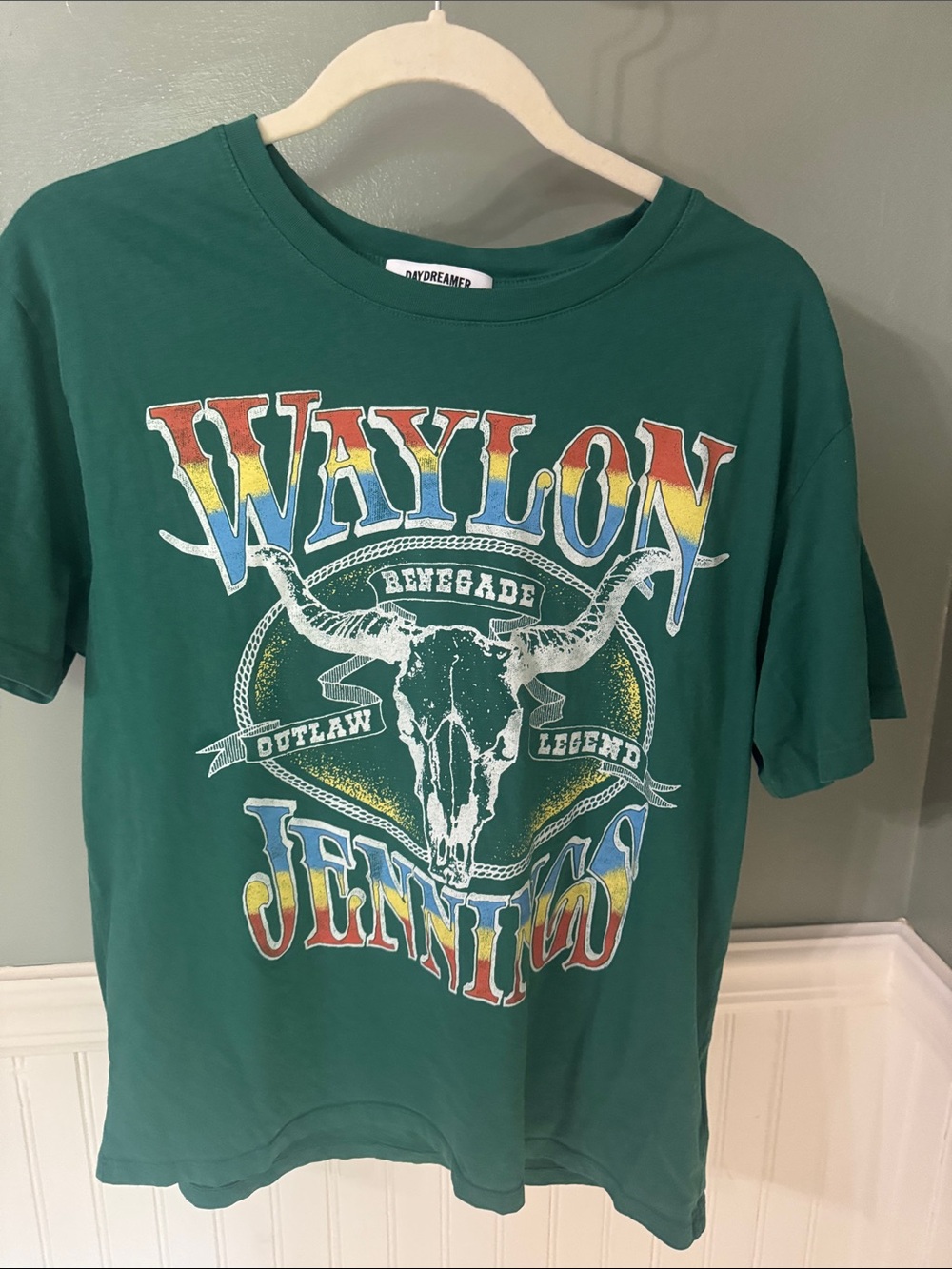 Waylon Jennings Daydreamer Graphic Tee - Green